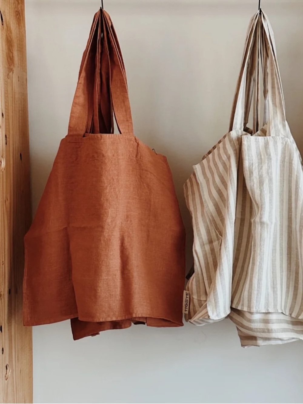 Hoste Terracotta 100% Linen Oversized Tote Bag